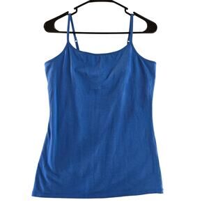 Juniors Cotton/Spandex Blue Tank Top Women's Size Large